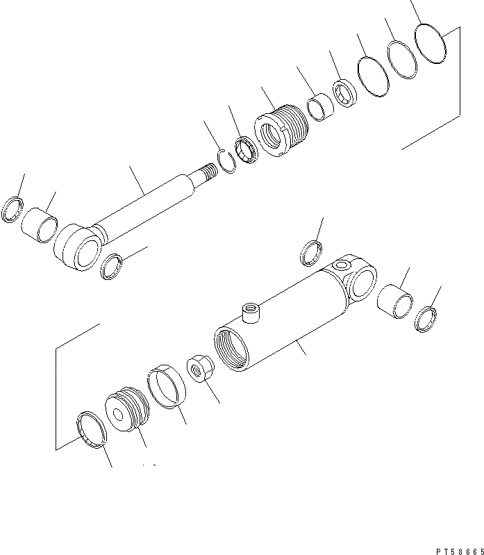 Схема запчастей Komatsu GD705A-4A-N - ЦИЛИНДР НАКЛОНА(№-) СИЛОВАЯ ПЕРЕДАЧА