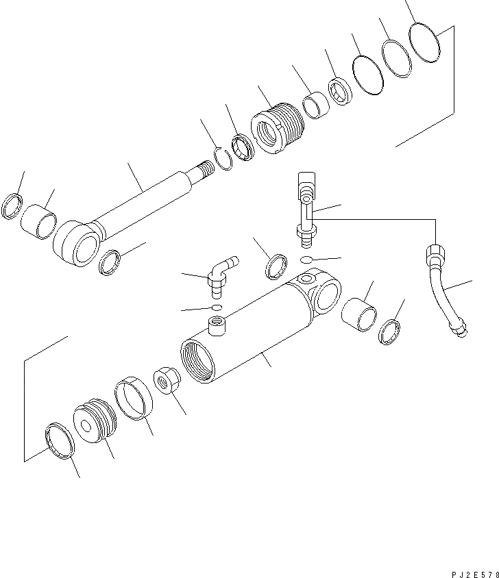 Схема запчастей Komatsu GD705A-4A-N - ЦИЛИНДР НАКЛОНА(№-) СИЛОВАЯ ПЕРЕДАЧА