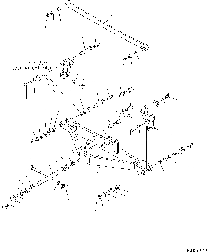 Схема запчастей Komatsu GD705A-4A-N - ПЕРЕДНИЙ МОСТ (С АВТОМАТИЧ. ОТВАЛОМ) (/) СИЛОВАЯ ПЕРЕДАЧА