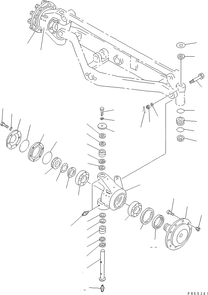 Схема запчастей Komatsu GD705A-4A-N - ПЕРЕДНИЙ МОСТ (С АВТОМАТИЧ. ОТВАЛОМ) (/) СИЛОВАЯ ПЕРЕДАЧА