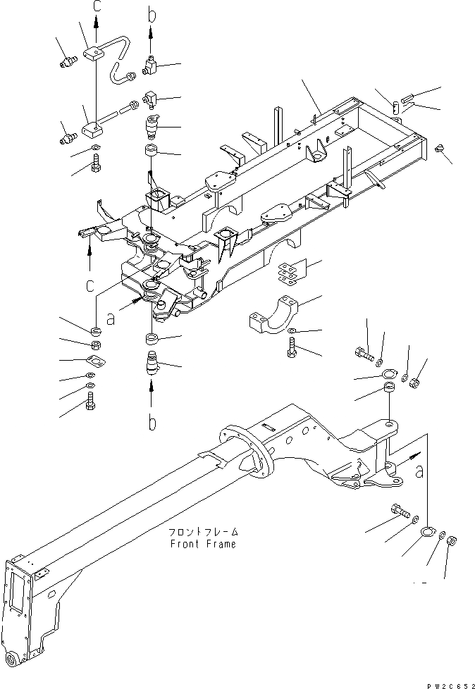 Схема запчастей Komatsu GD705A-4A-N - ЗАДН. РАМА (ДЖОЙСТИК РЫЧАГ СПЕЦ-Я.) РАМА И ЧАСТИ КОРПУСА