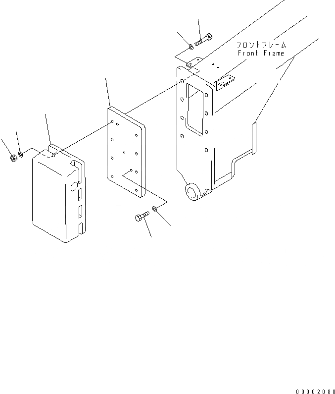 Схема запчастей Komatsu GD705A-4A-N - ПЕРЕДН. ГРУЗ (78KG) РАМА И ЧАСТИ КОРПУСА