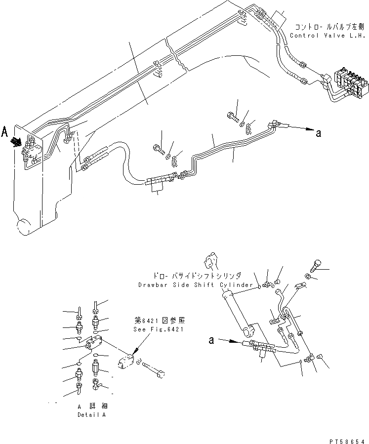 Схема запчастей Komatsu GD705A-4A-N - ГИДРОЛИНИЯ (СЦЕПНОЕ УСТРОЙСТВО SHIFT ЛИНИЯ ЦИЛИНДРА) ГИДРАВЛИКА