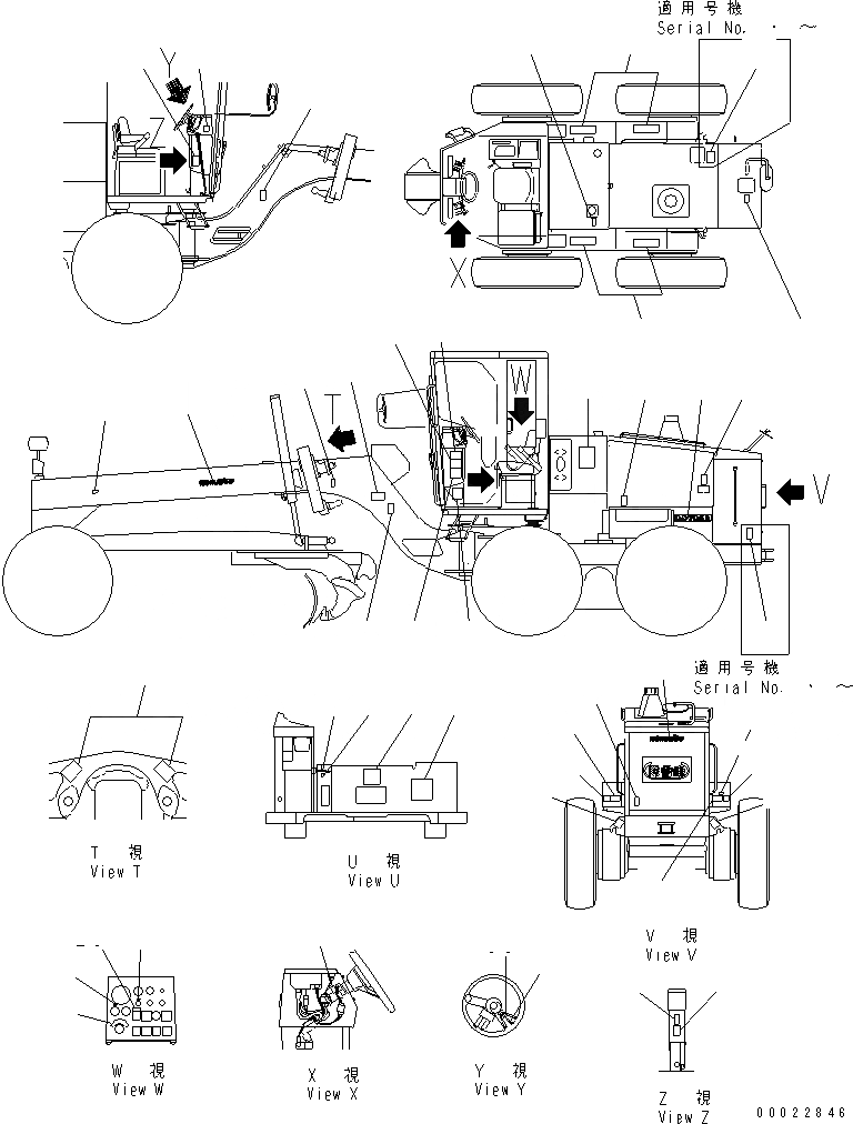 Схема запчастей Komatsu GD705A-4A-N - МАРКИРОВКА МАРКИРОВКА¤ ИНСТРУМЕНТ И РЕМКОМПЛЕКТЫ