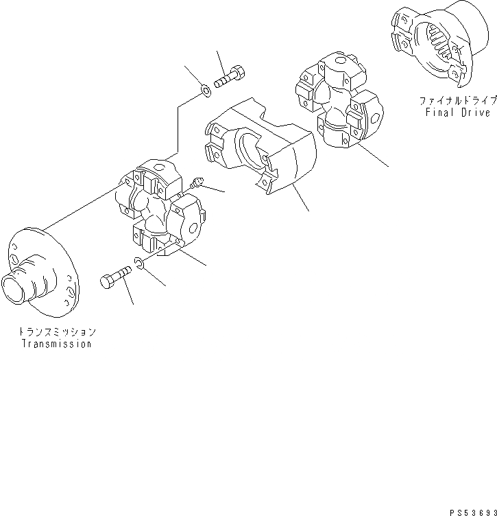 Схема запчастей Komatsu GD705A-4 - ВЕДУЩ. ВАЛ СИЛОВАЯ ПЕРЕДАЧА
