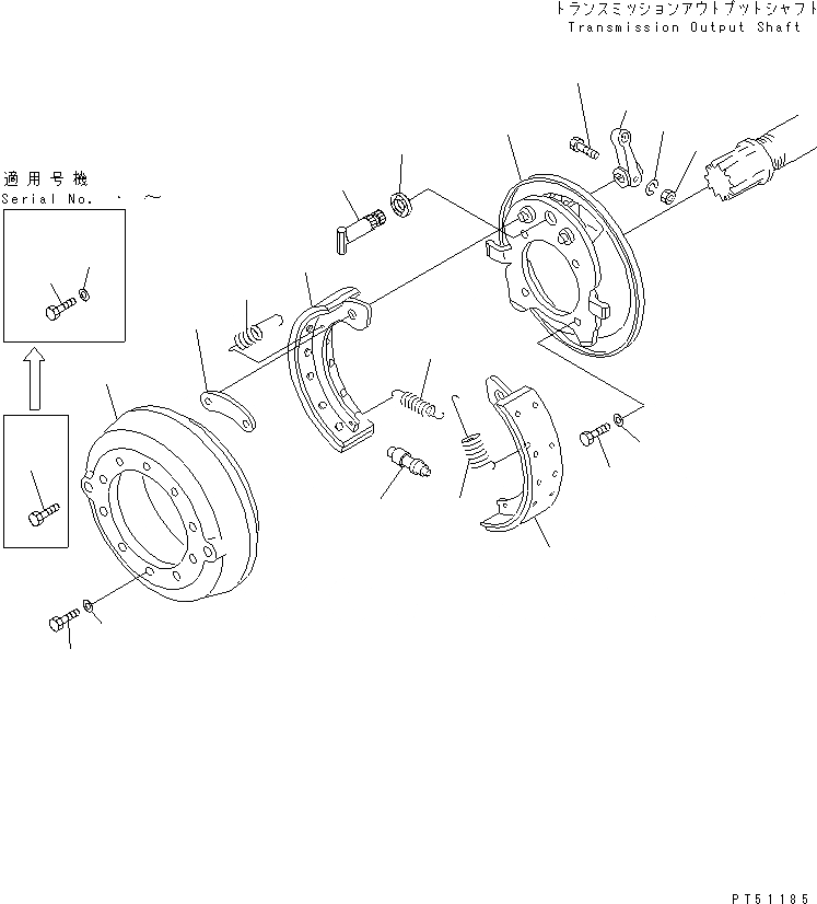 Схема запчастей Komatsu GD705A-4 - СТОЯНОЧНЫЙ ТОРМОЗ СИЛОВАЯ ПЕРЕДАЧА