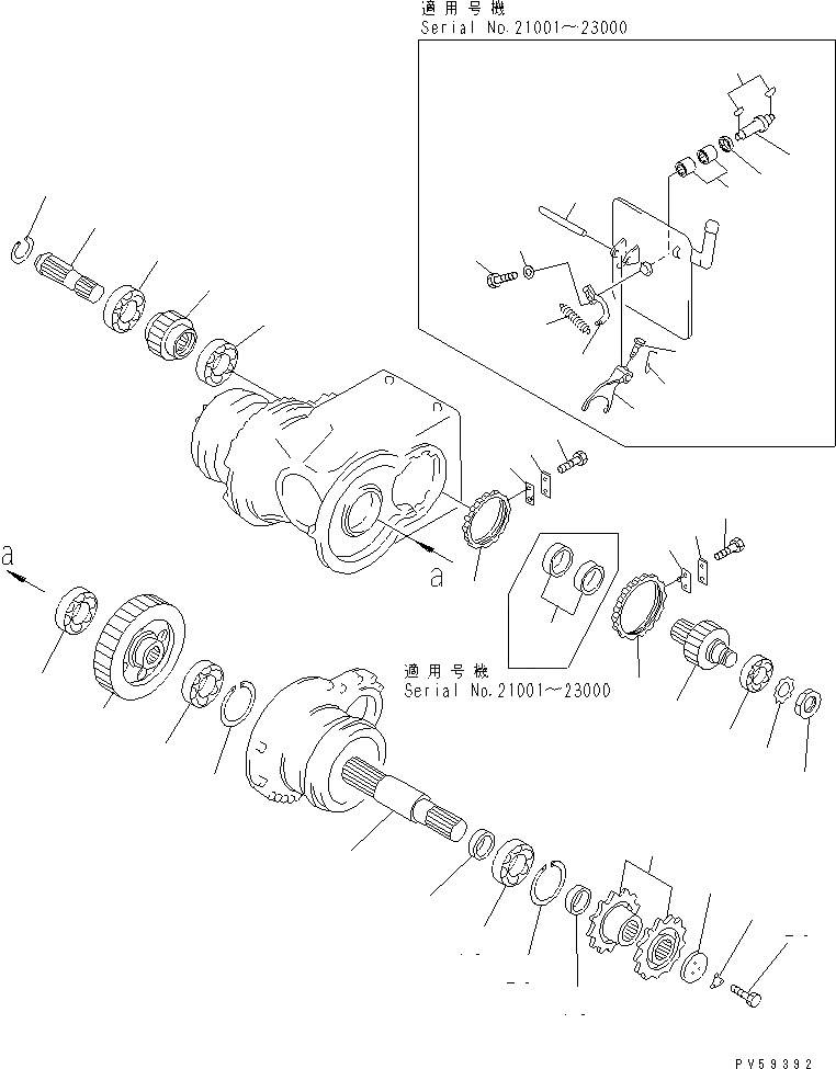 Схема запчастей Komatsu GD705A-4 - КОНЕЧНАЯ ПЕРЕДАЧА И ВАЛ (/) СИЛОВАЯ ПЕРЕДАЧА