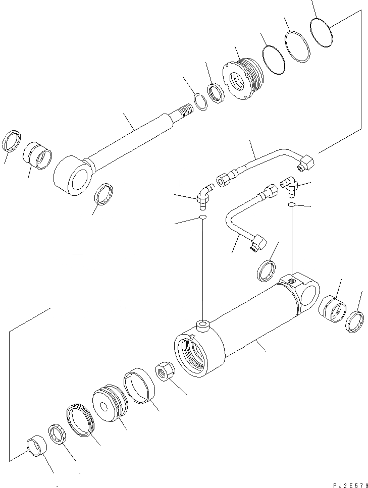 Схема запчастей Komatsu GD705A-4 - ЦИЛИНДР СОЧЛЕНЕНИЯ(№-) СИЛОВАЯ ПЕРЕДАЧА