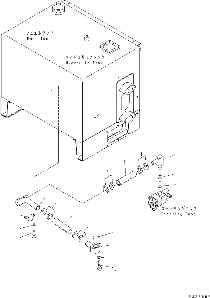 Схема запчастей Komatsu GD705A-4 - ГИДРАВЛИКА РУЛ. УПРАВЛЕНИЯ (ВСАСЫВ. ЛИНИЯ)(№-) СИЛОВАЯ ПЕРЕДАЧА