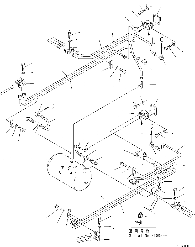 Схема запчастей Komatsu GD705A-4 - ТОРМОЗНАЯ ГИДРОЛИНИЯ (/)(№-) СИСТЕМА УПРАВЛЕНИЯ