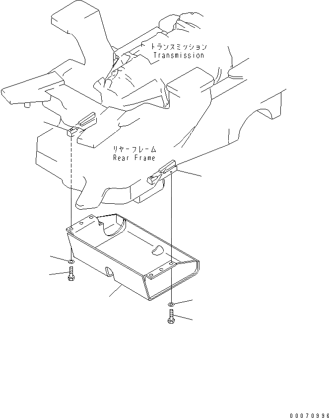 Схема запчастей Komatsu GD705A-4 - ТРАНСМИССИЯ НИЖН. (ДЛЯ NEGATIVE СТОЯНОЧНЫЙ ТОРМОЗ)(№8-) РАМА И ЧАСТИ КОРПУСА