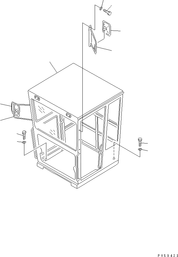 Схема запчастей Komatsu GD705A-4 - КАБИНА(№-) РАМА И ЧАСТИ КОРПУСА