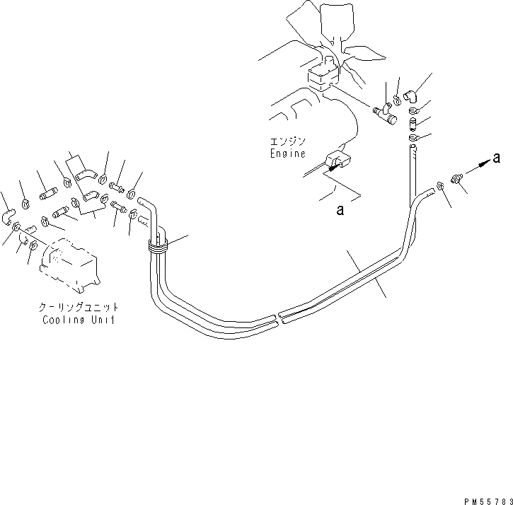 Схема запчастей Komatsu GD705A-4 - КОНДИЦ. ВОЗДУХА (/8) (ГИДР. ПРОВОД. ОБОГРЕВАТЕЛЯ)(№-) РАМА И ЧАСТИ КОРПУСА