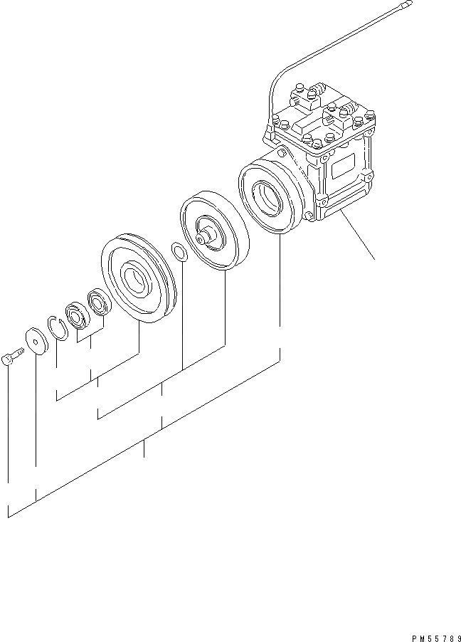 Схема запчастей Komatsu GD705A-4 - КОНДИЦ. ВОЗДУХА (8/8) (ВОЗД. COMPRESSER)(№-) РАМА И ЧАСТИ КОРПУСА