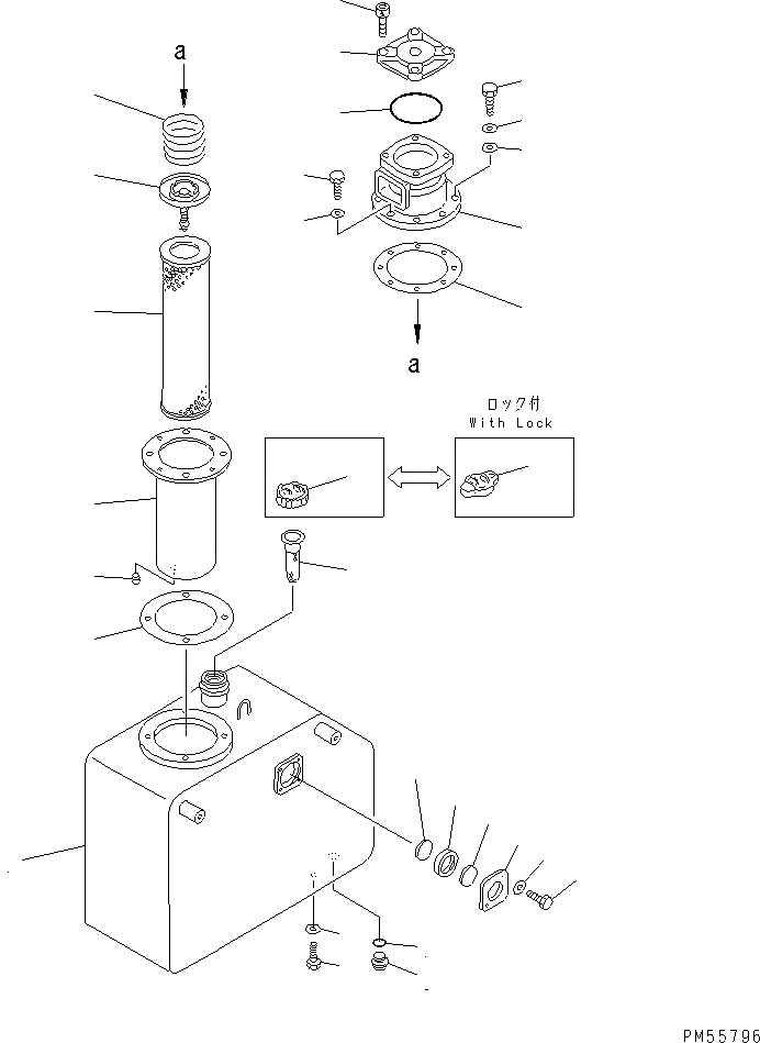 Схема запчастей Komatsu GD705A-4 - ГИДРАВЛ МАСЛ. БАК (NOISE SUPPRESION СПЕЦ-Я.)(№-) ГИДРАВЛИКА