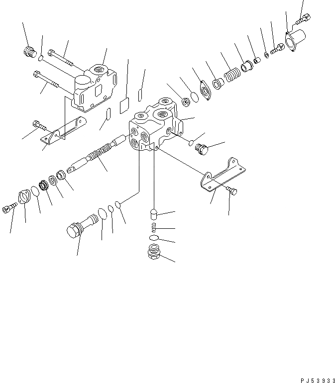 Схема запчастей Komatsu GD705A-4 - УПРАВЛЯЮЩ. КЛАПАН¤ ЛЕВ. (-СЕКЦ.) (ДЛЯ РЫХЛИТЕЛЬ)(№-) ГИДРАВЛИКА