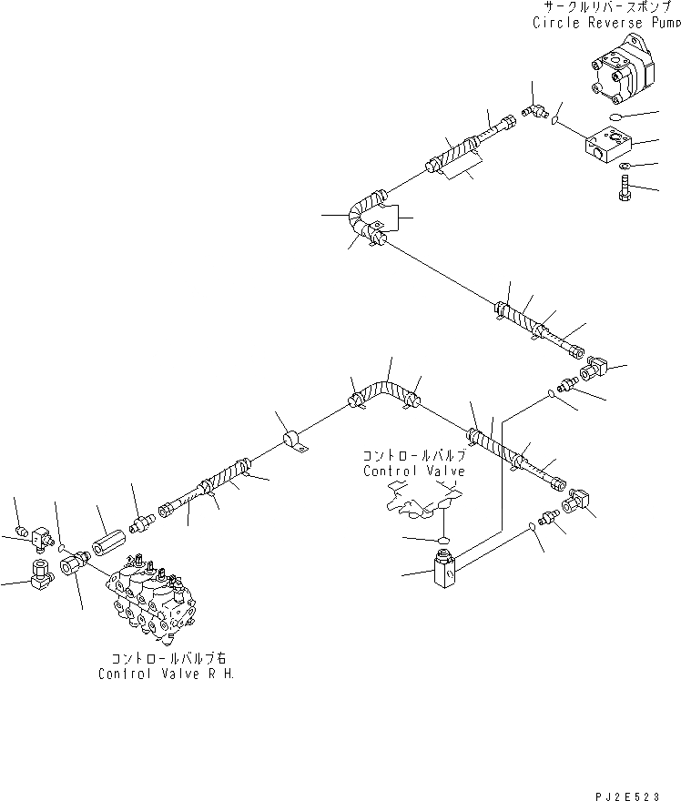 Схема запчастей Komatsu GD705A-4 - ГИДРОЛИНИЯ (ИЗ НАСОСА В КЛАПАН) (/)(№-) ГИДРАВЛИКА