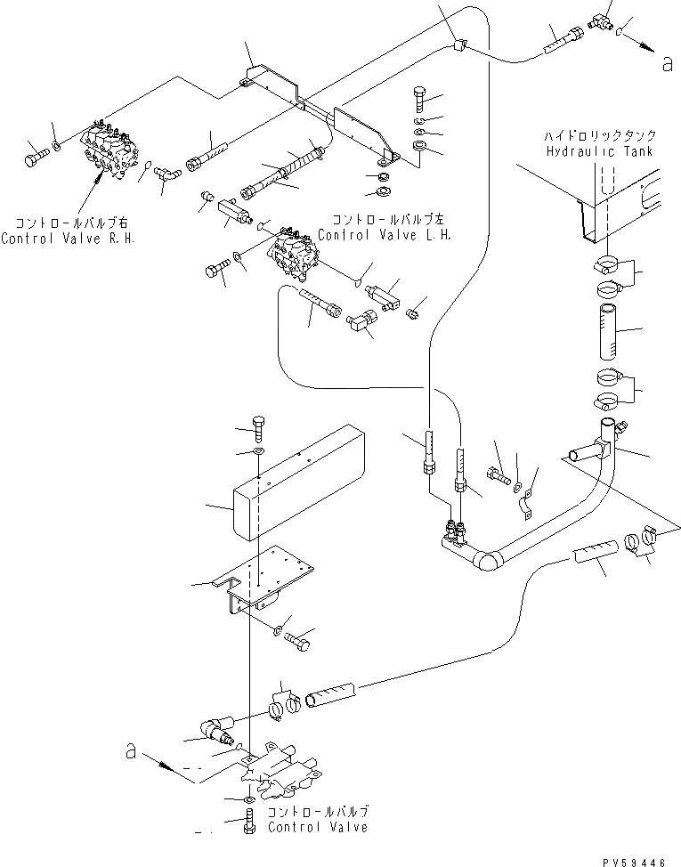 Схема запчастей Komatsu GD705A-4 - ГИДРАВЛ ТРУБЫ (КЛАПАН - БАК) (С РЫХЛИТЕЛЕМ)(№-) ГИДРАВЛИКА