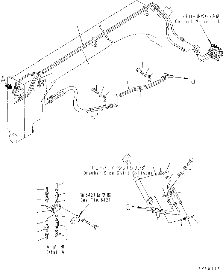 Схема запчастей Komatsu GD705A-4 - ГИДРОЛИНИЯ (СЦЕПНОЕ УСТРОЙСТВО SHIFT ЛИНИЯ ЦИЛИНДРА)(№-) ГИДРАВЛИКА