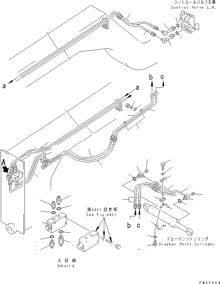 Схема запчастей Komatsu GD705A-4 - ГИДРОЛИНИЯ (СЦЕПНОЕ УСТРОЙСТВО SHIFT ЛИНИЯ ЦИЛИНДРА) (REVERSING СПЕЦ-Я.)(№-) ГИДРАВЛИКА