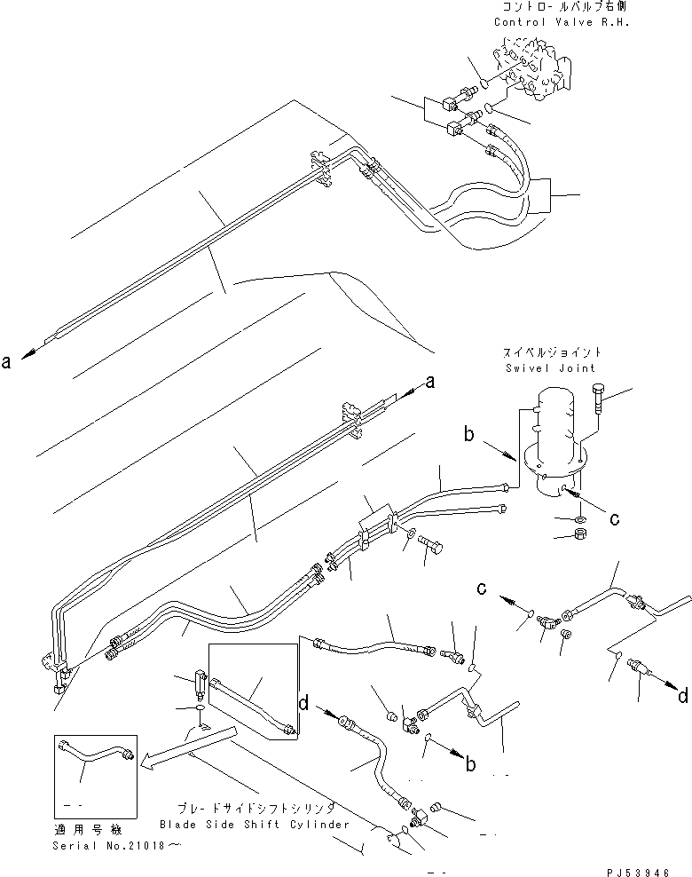 Схема запчастей Komatsu GD705A-4 - ГИДРОЛИНИЯ (ЦИЛИНДР СДВИГ. ОТВАЛА ЛИНИЯ)(№-8) ГИДРАВЛИКА