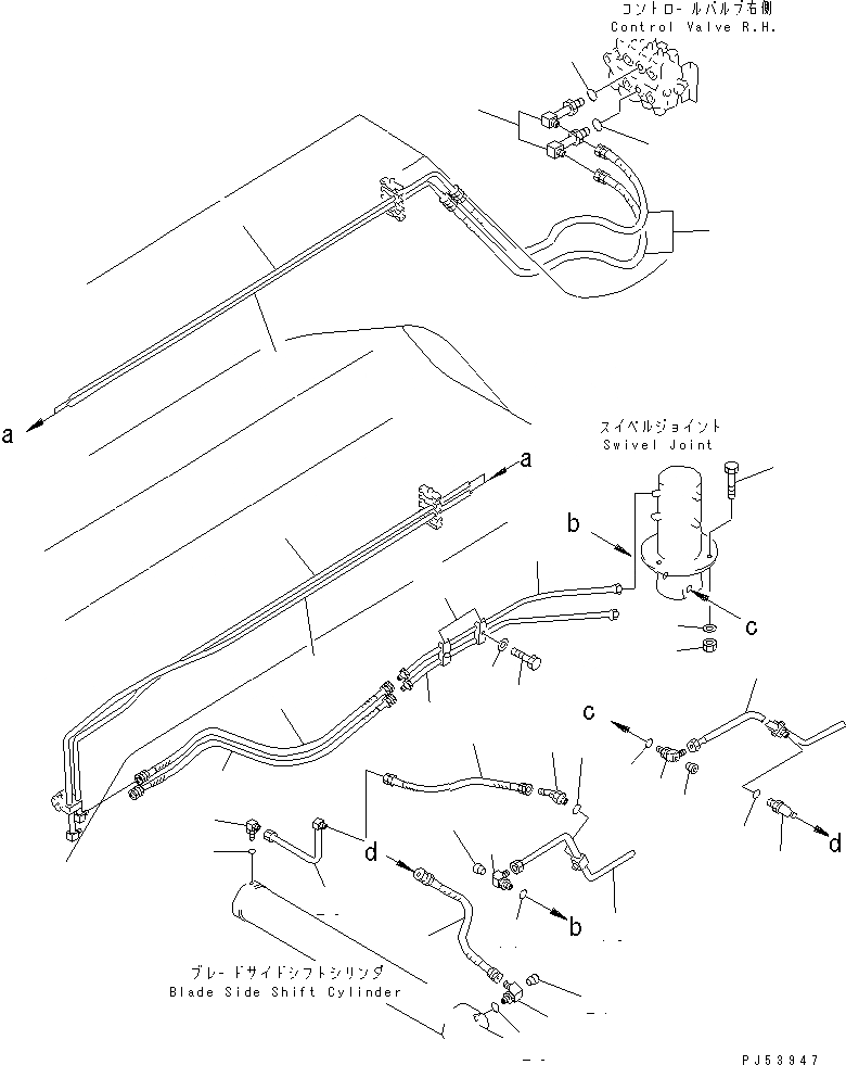 Схема запчастей Komatsu GD705A-4 - ГИДРОЛИНИЯ (ЦИЛИНДР СДВИГ. ОТВАЛА ЛИНИЯ)(№8-) ГИДРАВЛИКА