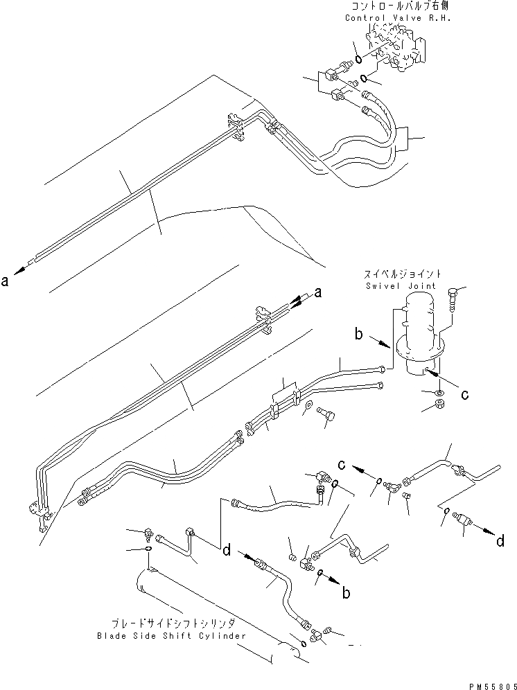 Схема запчастей Komatsu GD705A-4 - ГИДРОЛИНИЯ (ЦИЛИНДР СДВИГ. ОТВАЛА ЛИНИЯ)(№-) ГИДРАВЛИКА