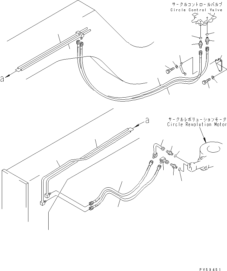 Схема запчастей Komatsu GD705A-4 - ГИДРОЛИНИЯ (CIRCLE МОТОР ЛИНИЯ)(№-) ГИДРАВЛИКА