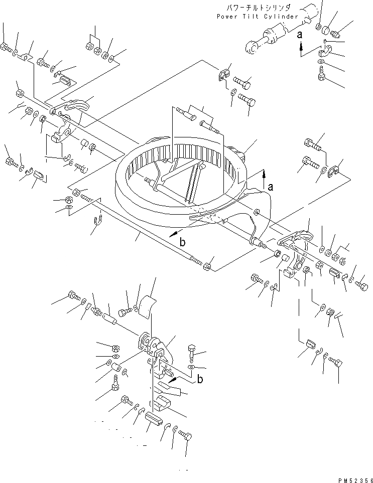 Схема запчастей Komatsu GD705A-4 - КОЛЬЦЕВ. СУППОРТ (ДЛЯ УСИЛ. ОТВАЛ) РАБОЧЕЕ ОБОРУДОВАНИЕ