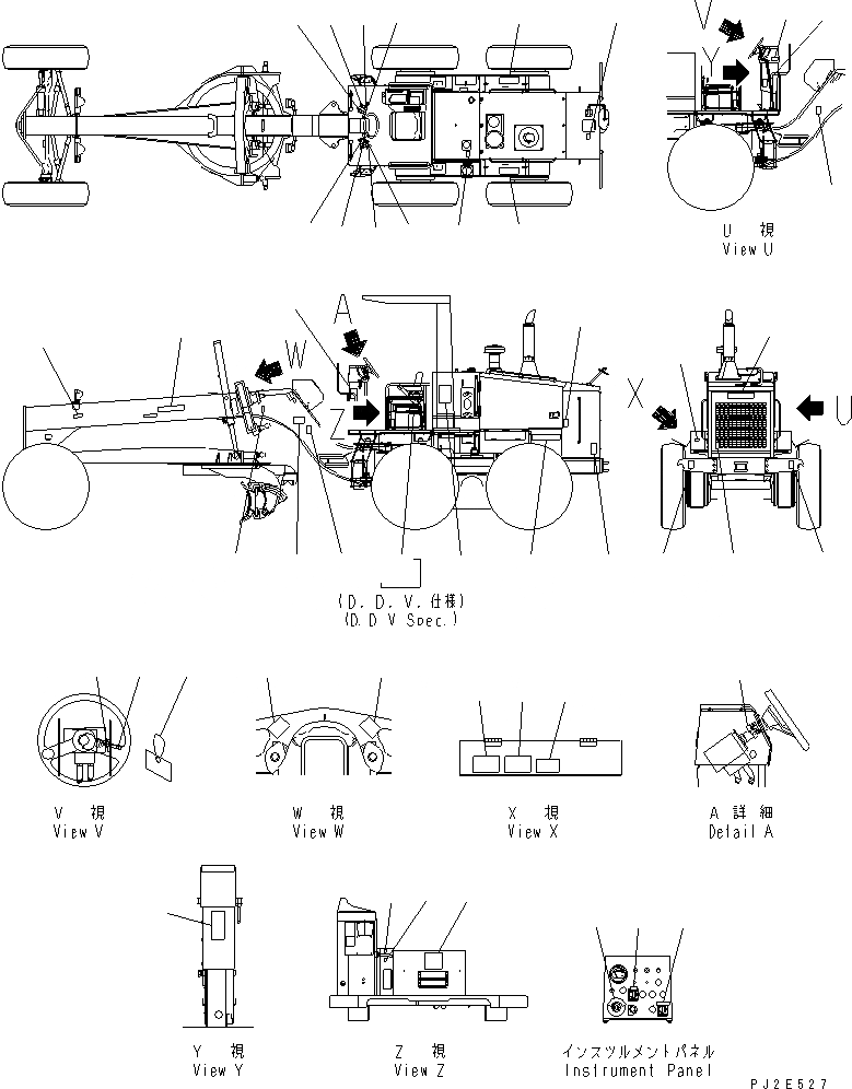 Схема запчастей Komatsu GD705A-4 - МАРКИРОВКА (АНГЛ.)(№-) МАРКИРОВКА¤ ИНСТРУМЕНТ И РЕМКОМПЛЕКТЫ