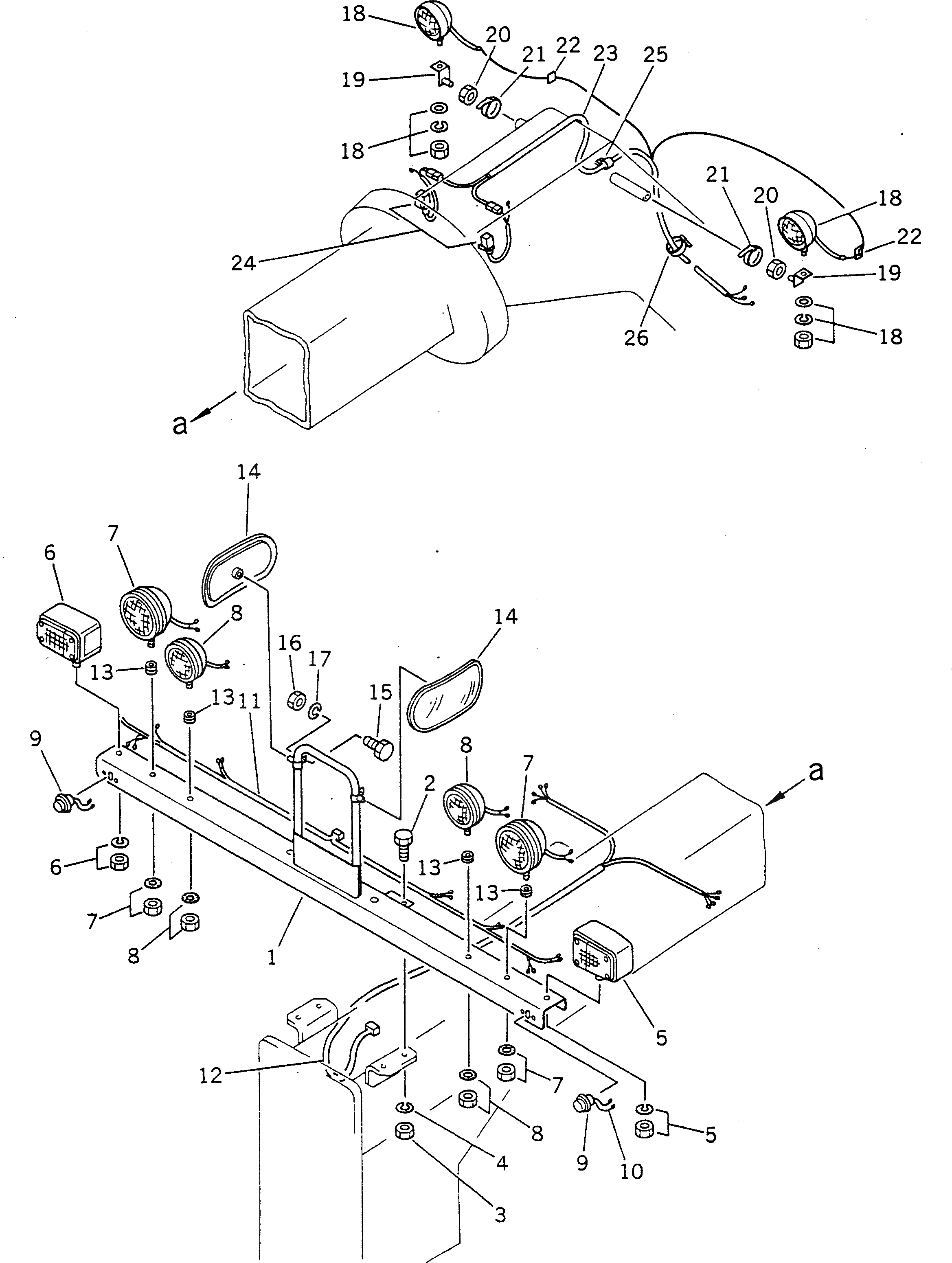 Схема запчастей Komatsu GD705A-3A - ЭЛЕКТРИКА (/) (ПЕРЕДН.) КОМПОНЕНТЫ ДВИГАТЕЛЯ И ЭЛЕКТРИКА