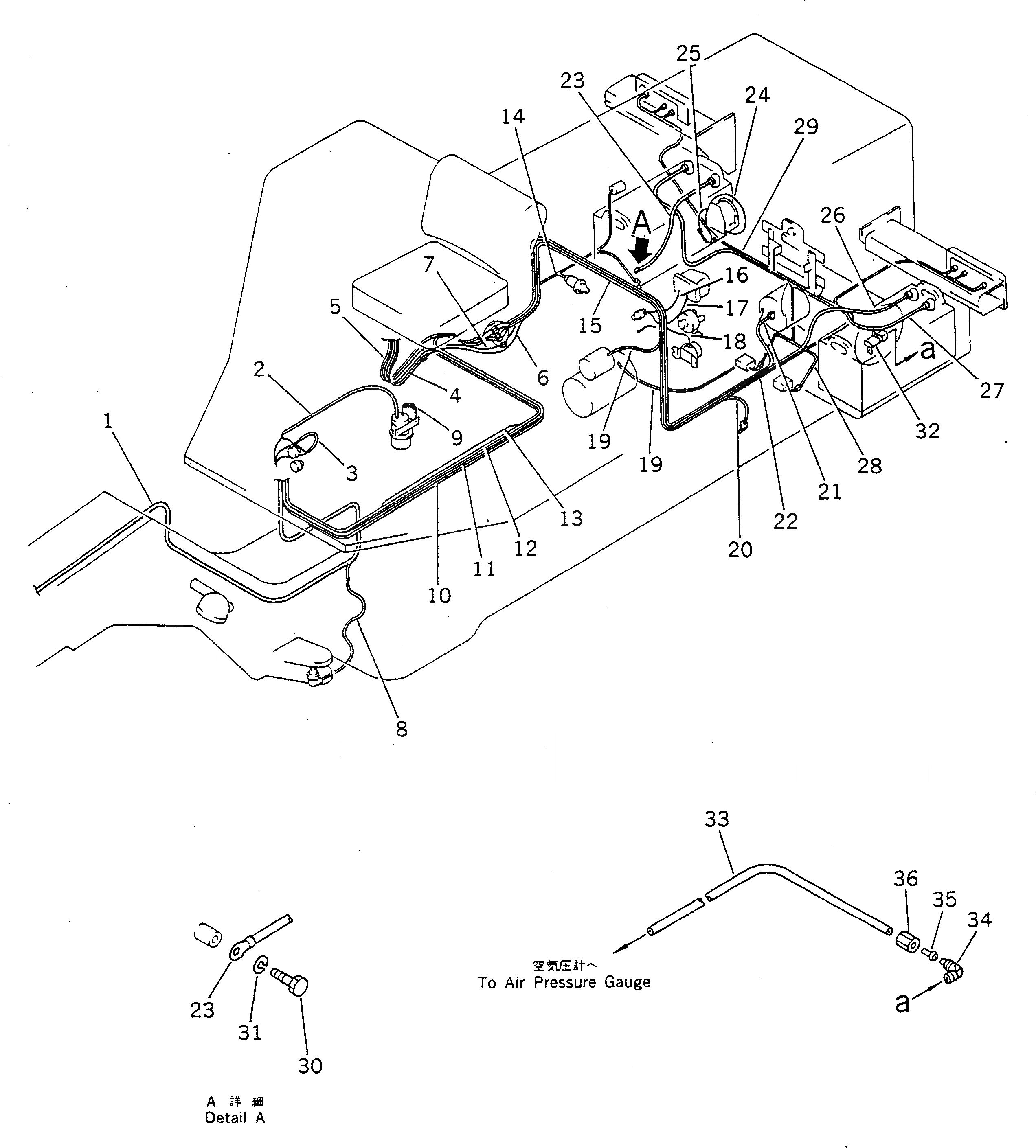 Схема запчастей Komatsu GD705A-3A - ЭЛЕКТРИКА (/) (ЭЛЕКТРОПРОВОДКА) КОМПОНЕНТЫ ДВИГАТЕЛЯ И ЭЛЕКТРИКА