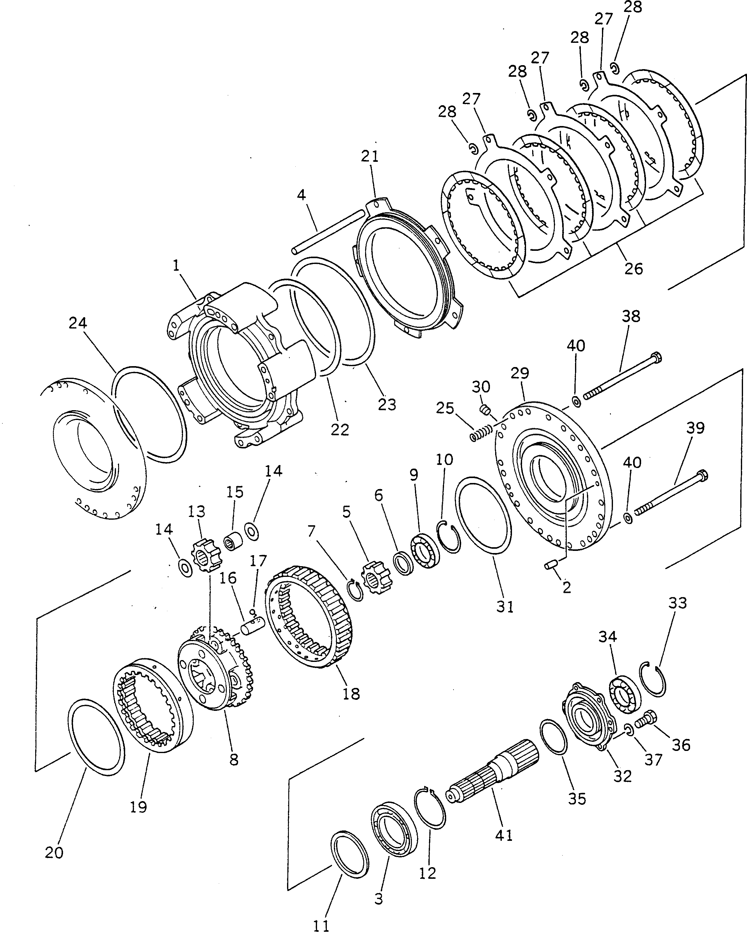 Схема запчастей Komatsu GD705A-3A - HYDROSHIFT ТРАНСМИССИЯ РЕВЕРС ПРИВОД СИЛОВАЯ ПЕРЕДАЧА