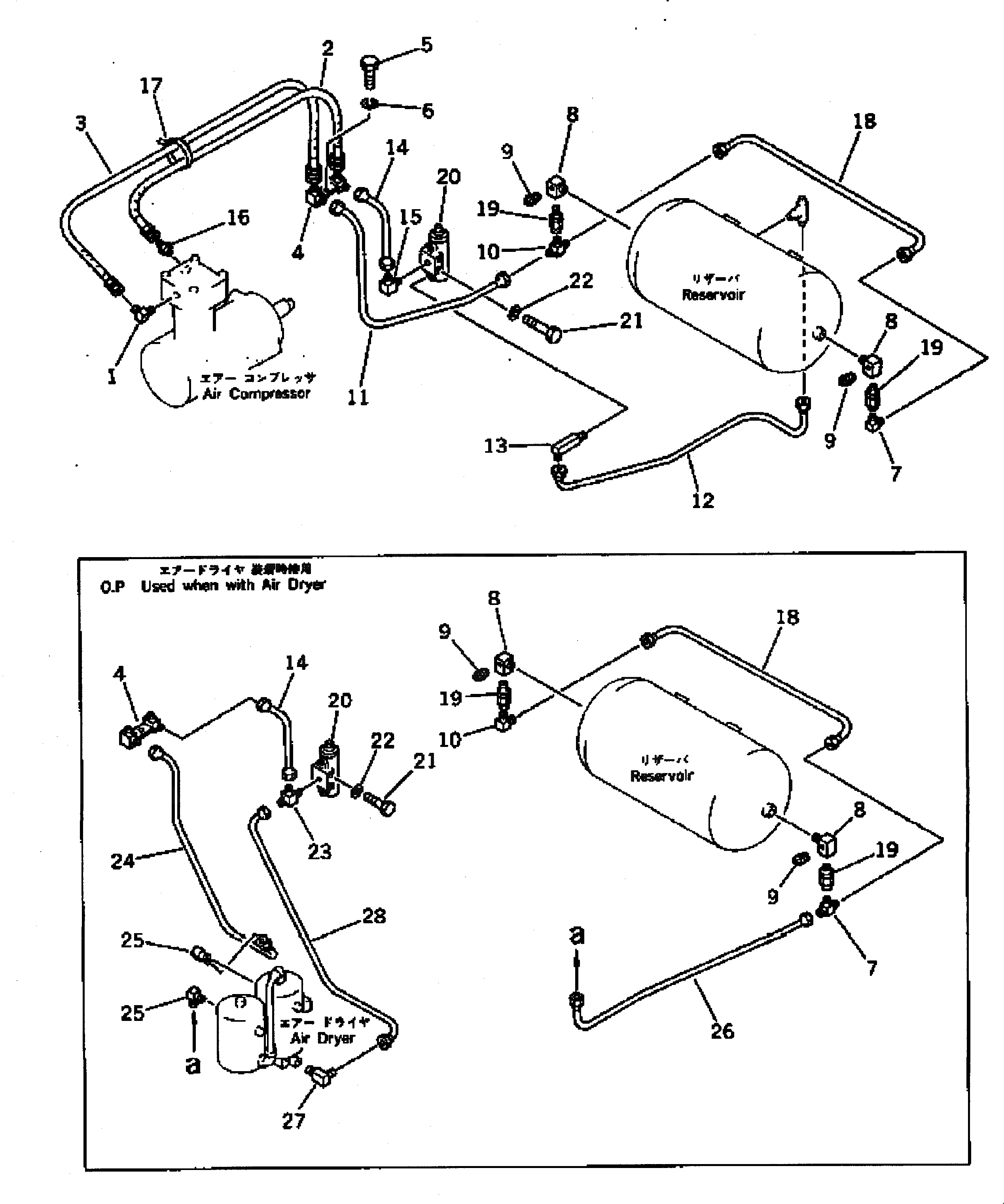 Схема запчастей Komatsu GD705A-3A - ТОРМОЗНАЯ ГИДРОЛИНИЯ (/) СДВОЕНН. ПРИВОД И КОЛЕСА