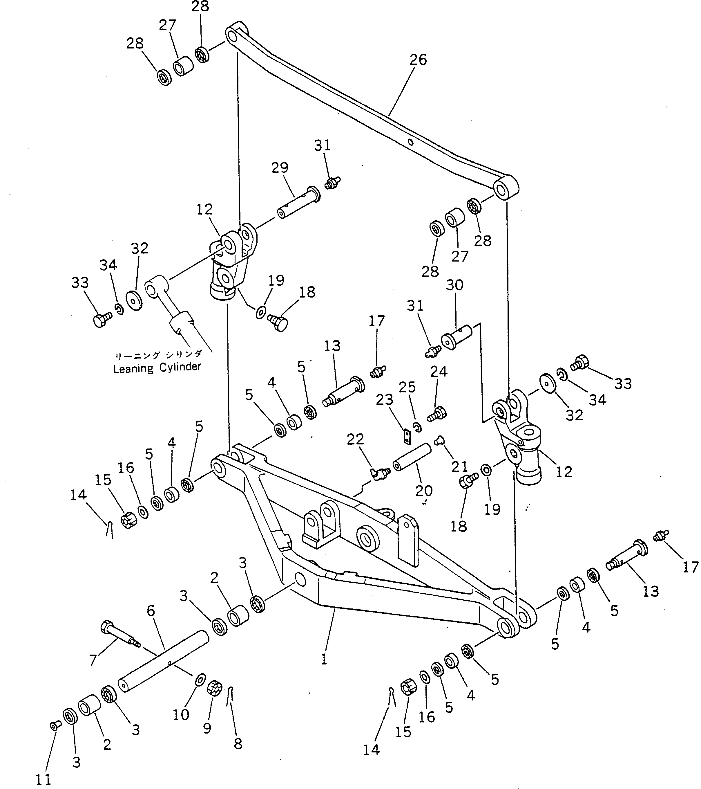 Схема запчастей Komatsu GD705A-3A - ПЕРЕДНИЙ МОСТ (/) СИСТЕМАУПРАВЛЕНИЯ ПОВОРОТОМ