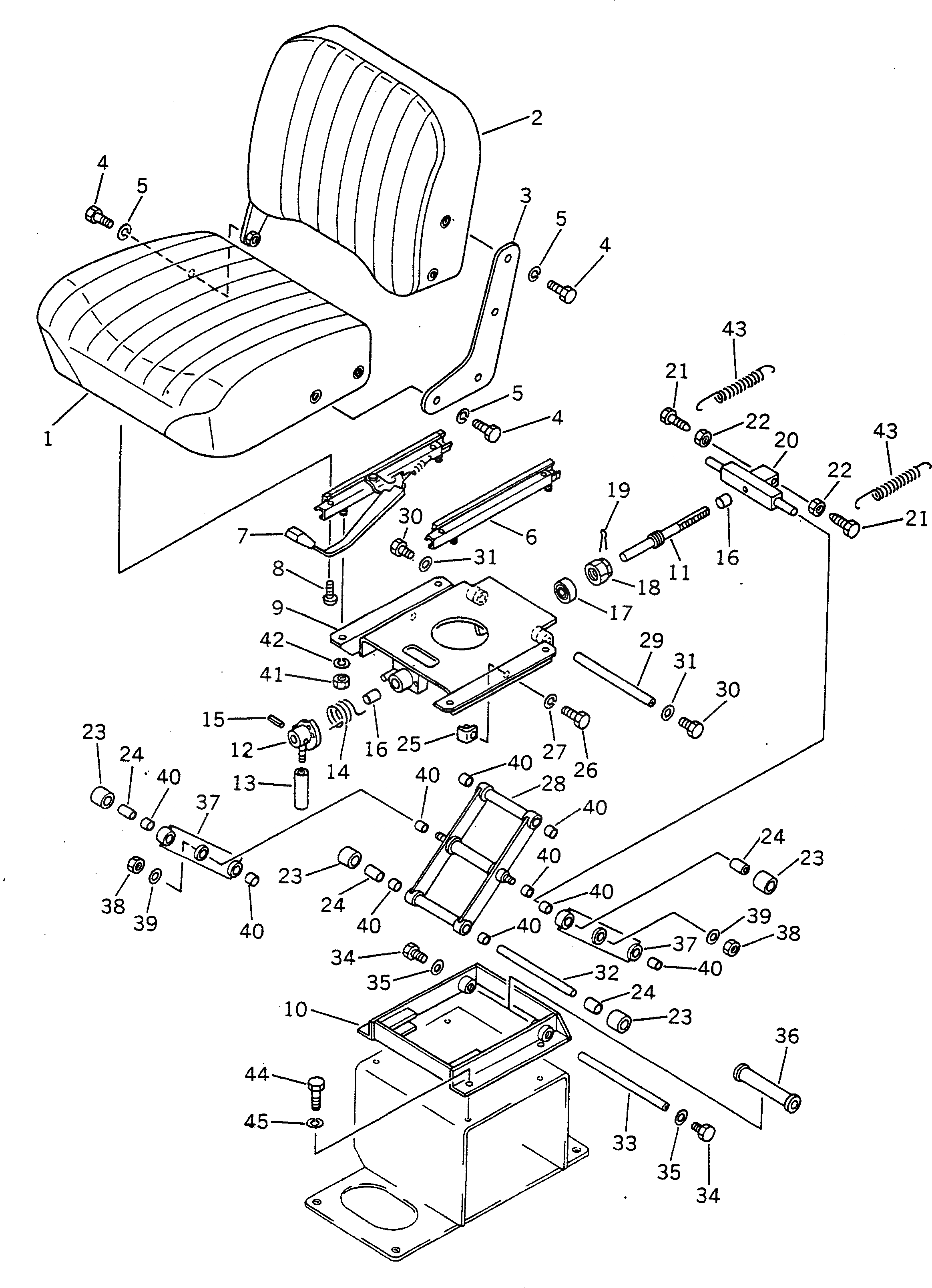 Схема запчастей Komatsu GD705A-3A - СИДЕНЬЕ ОПЕРАТОРА РАМА И ЧАСТИ КОРПУСА