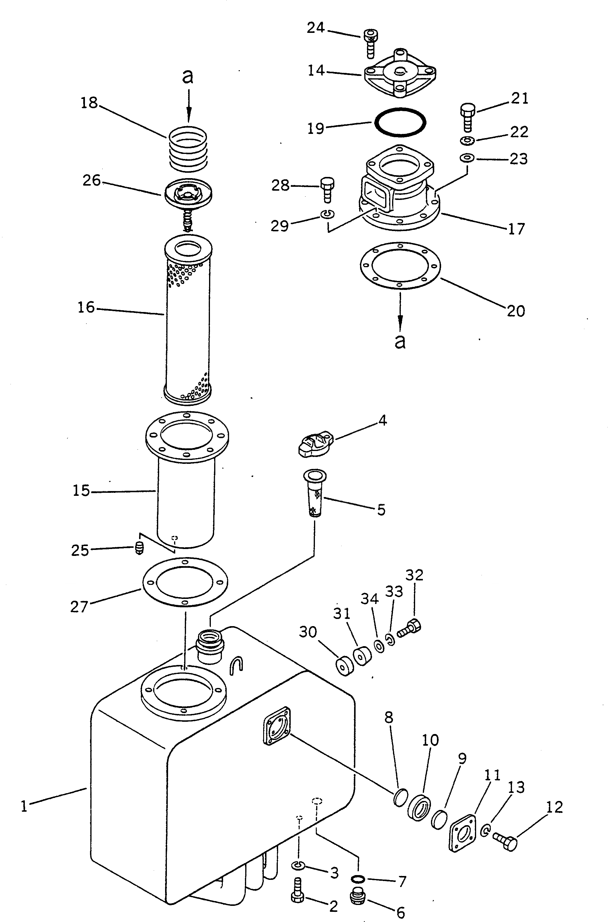 Схема запчастей Komatsu GD705A-3A - ГИДРАВЛ РЕЗЕРВУАР ГИДРАВЛИКА