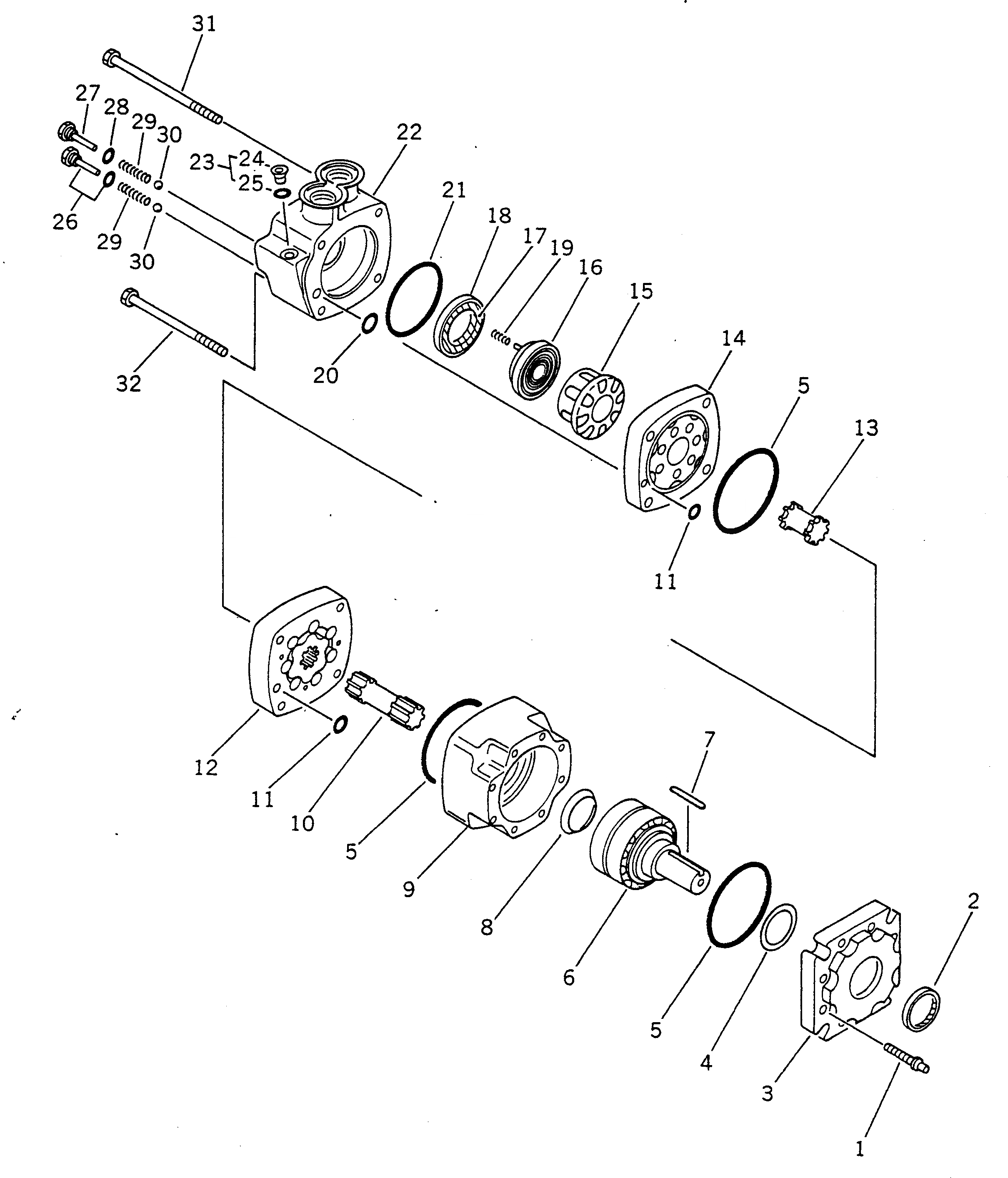 Схема запчастей Komatsu GD705A-3A - ГИДРАВЛ МОТОР ГИДРАВЛИКА