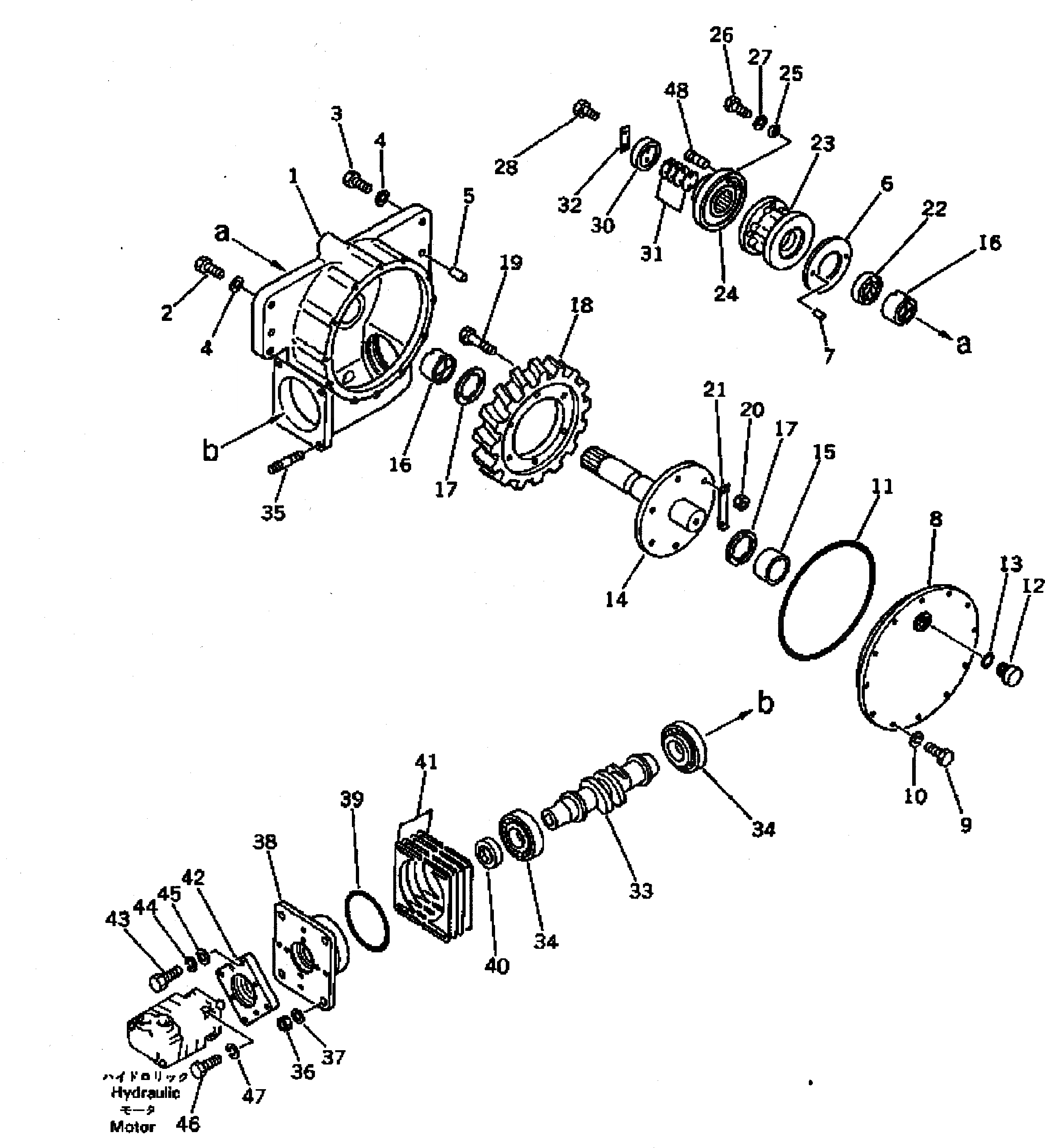 Схема запчастей Komatsu GD705A-3A - КОЛЬЦЕВ.РЕВЕРС ПРИВОД (/) РАБОЧЕЕ ОБОРУДОВАНИЕ