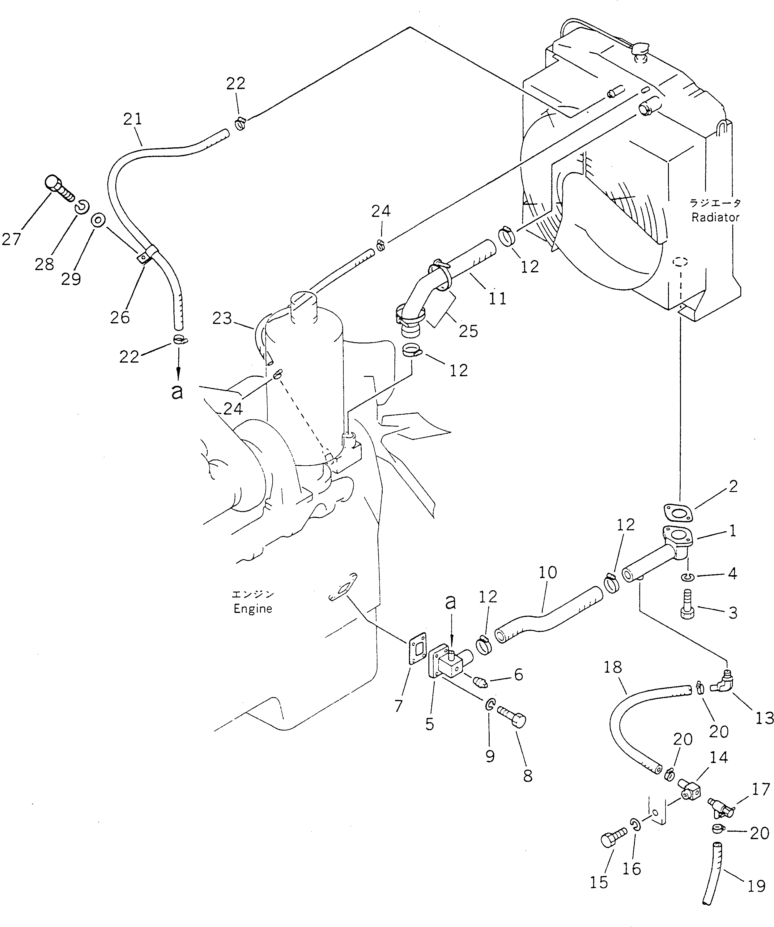 Схема запчастей Komatsu GD705A-4 - СИСТЕМА ТРУБ РАДИАТОРА (ДЛЯ КИТАЙ №-) КОМПОНЕНТЫ ДВИГАТЕЛЯ И ЭЛЕКТРИКА