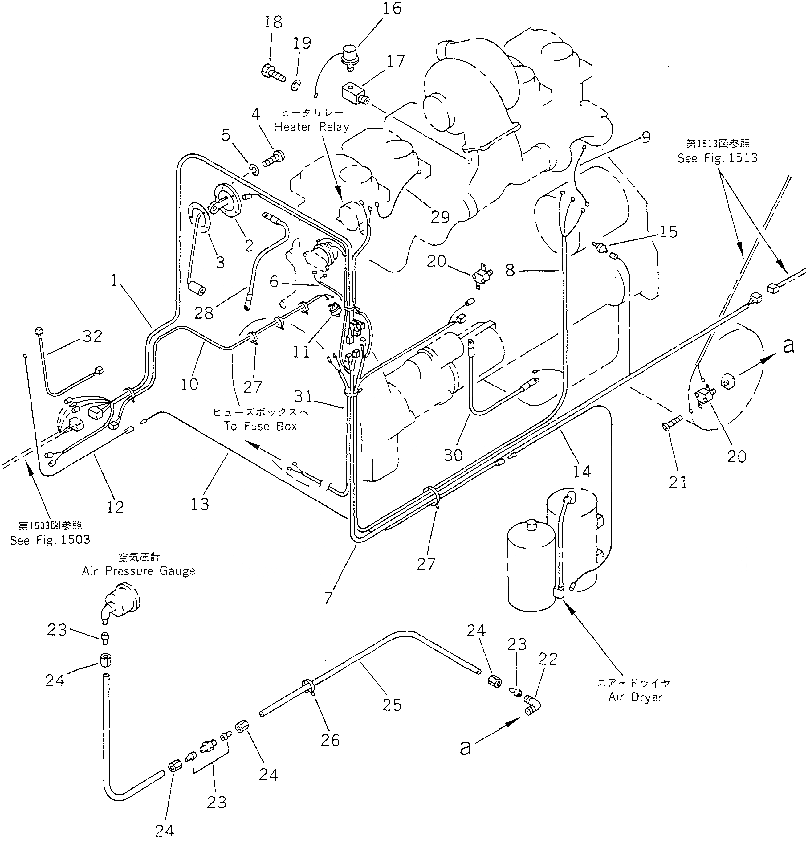 Схема запчастей Komatsu GD705A-4 - ЭЛЕКТРИКА (ЗАДН.) (/) (ДЛЯ КИТАЙ №-) КОМПОНЕНТЫ ДВИГАТЕЛЯ И ЭЛЕКТРИКА