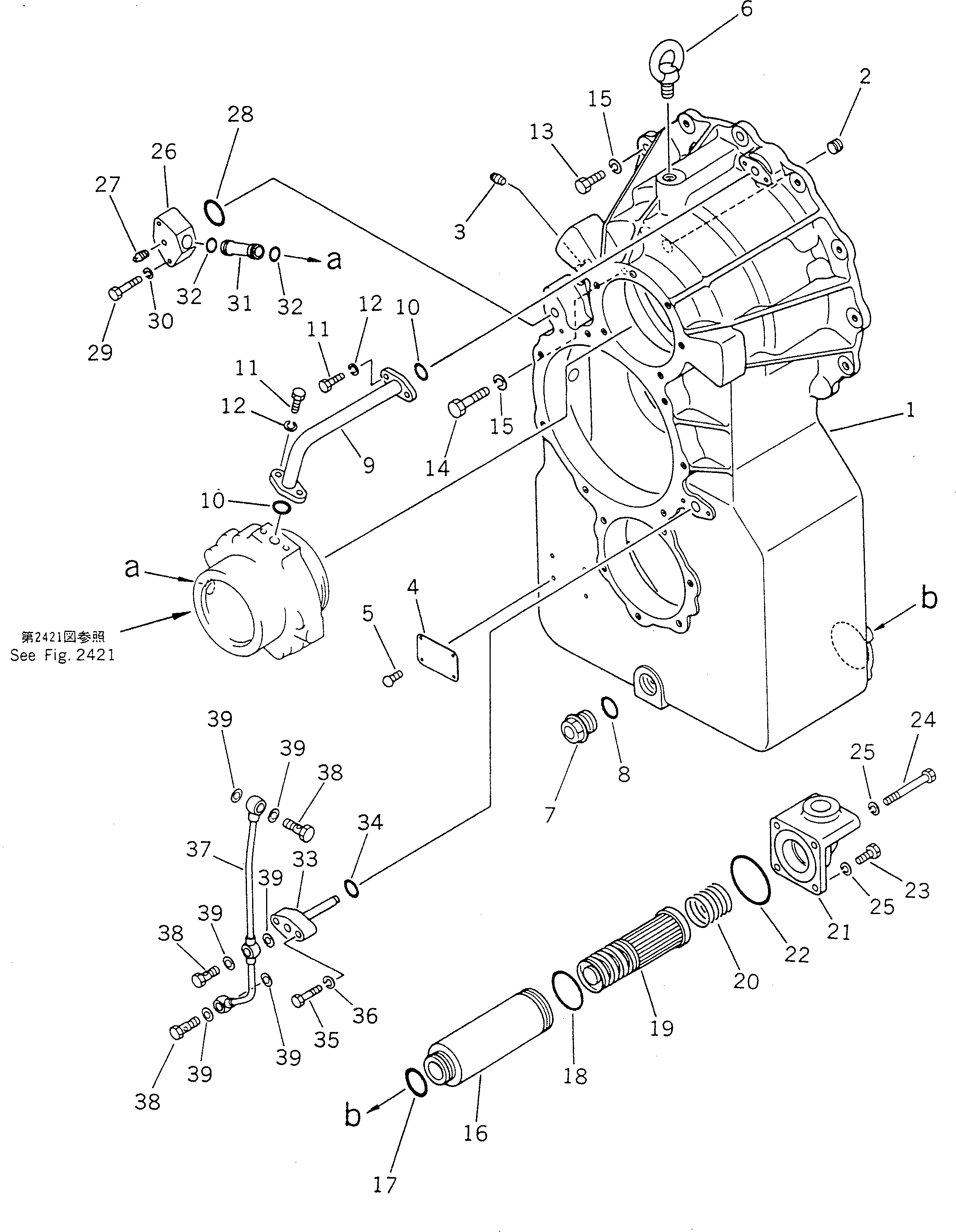 Схема запчастей Komatsu GD705A-4 - ТРАНСМИССИЯ (TRANSFAR КОРПУС) СИЛОВАЯ ПЕРЕДАЧА