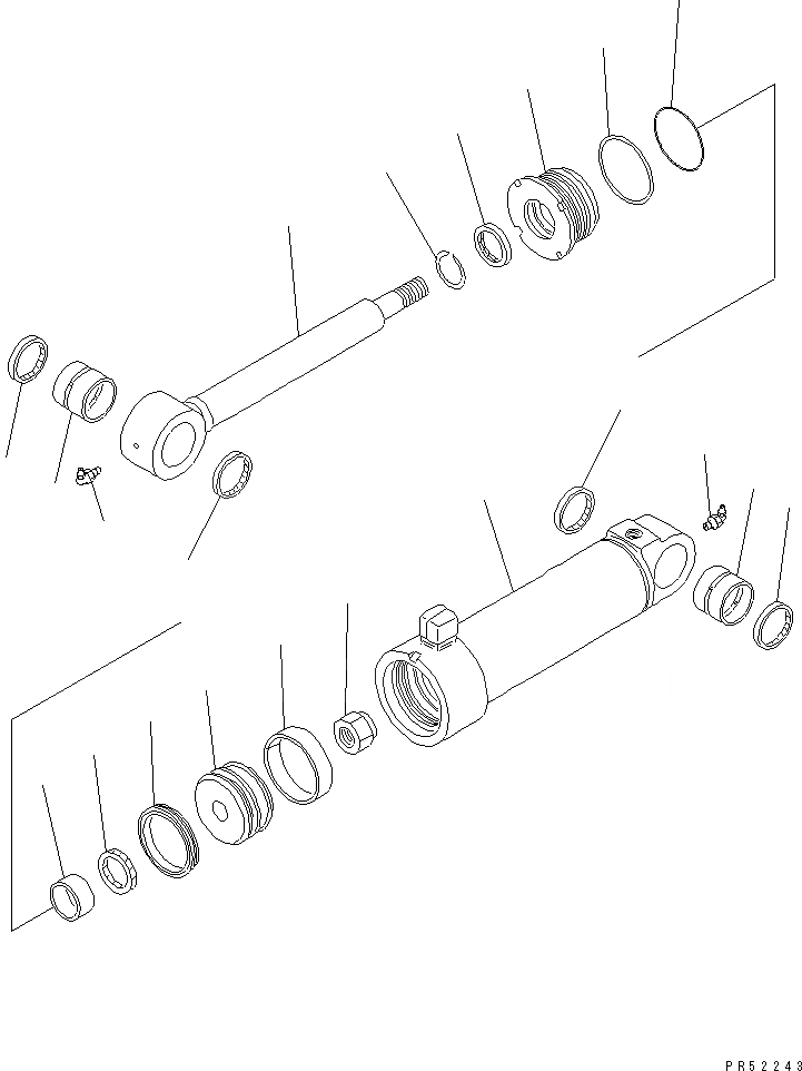 Схема запчастей Komatsu GD705A-4 - ЦИЛИНДР СОЧЛЕНЕНИЯ (ДЛЯ КИТАЙ №-) СИЛОВАЯ ПЕРЕДАЧА