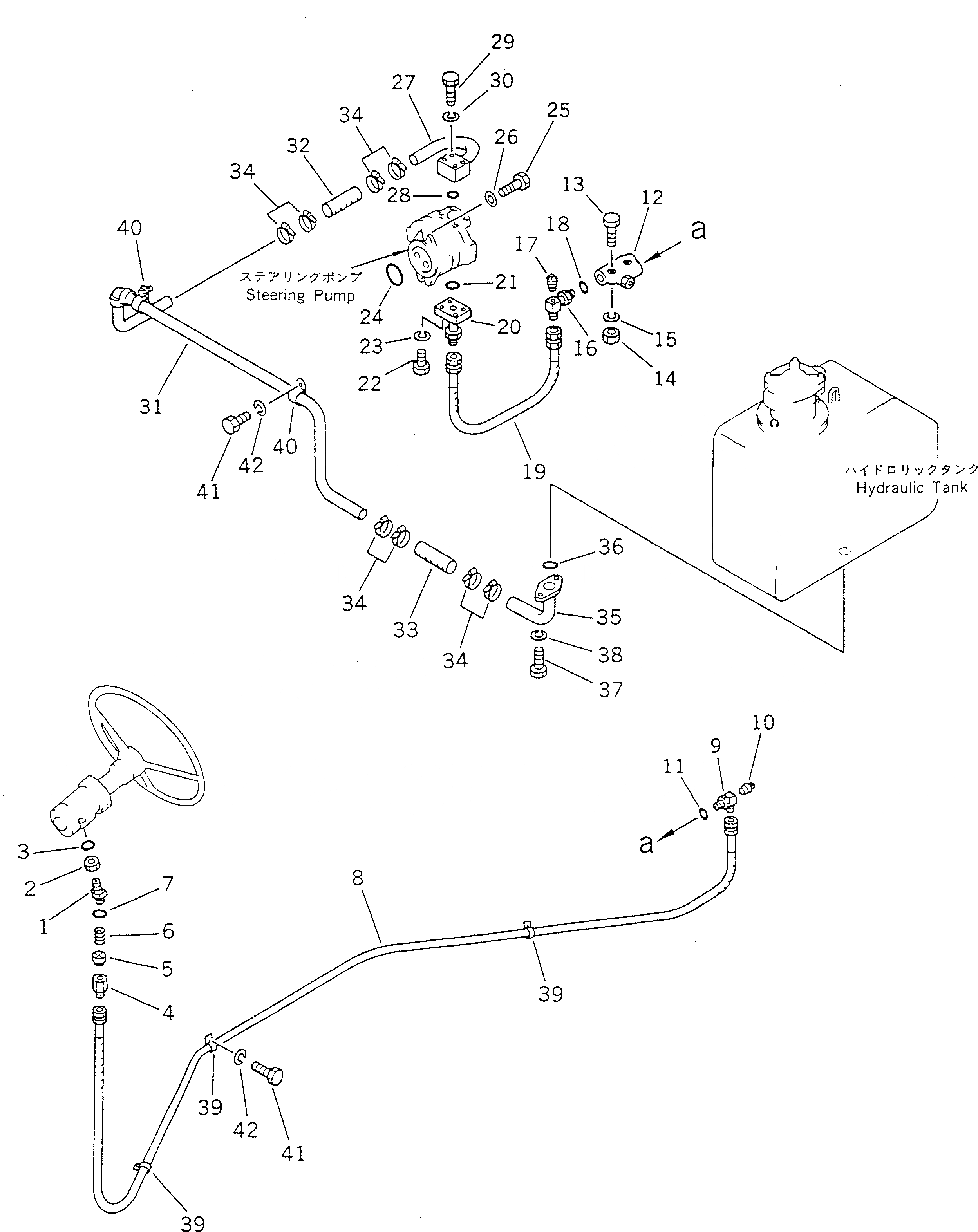 Схема запчастей Komatsu GD705A-4 - ГИДРАВЛИКА РУЛ. УПРАВЛЕНИЯ (/) СИЛОВАЯ ПЕРЕДАЧА