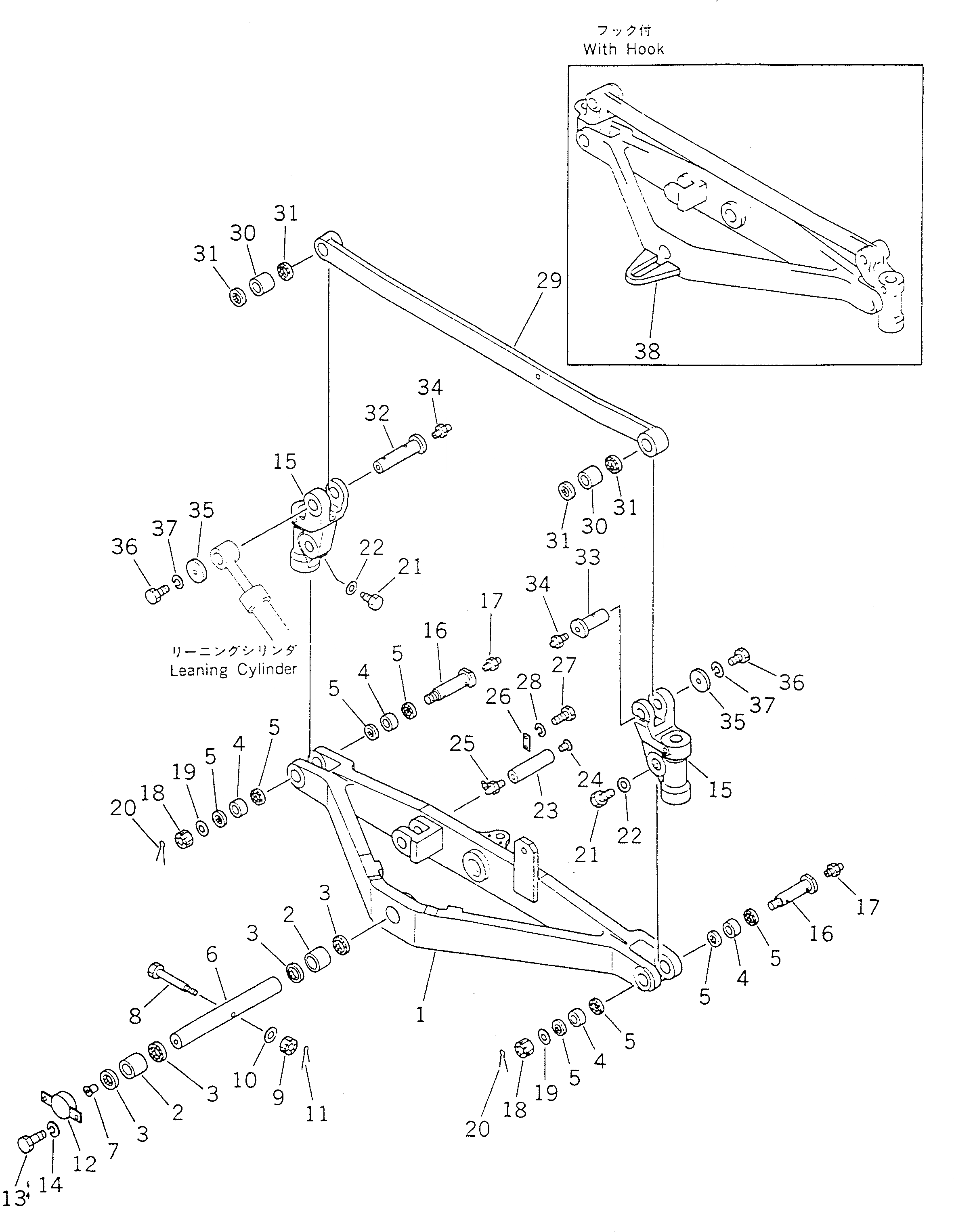Схема запчастей Komatsu GD705A-4 - ПЕРЕДНИЙ МОСТ (/) СИЛОВАЯ ПЕРЕДАЧА