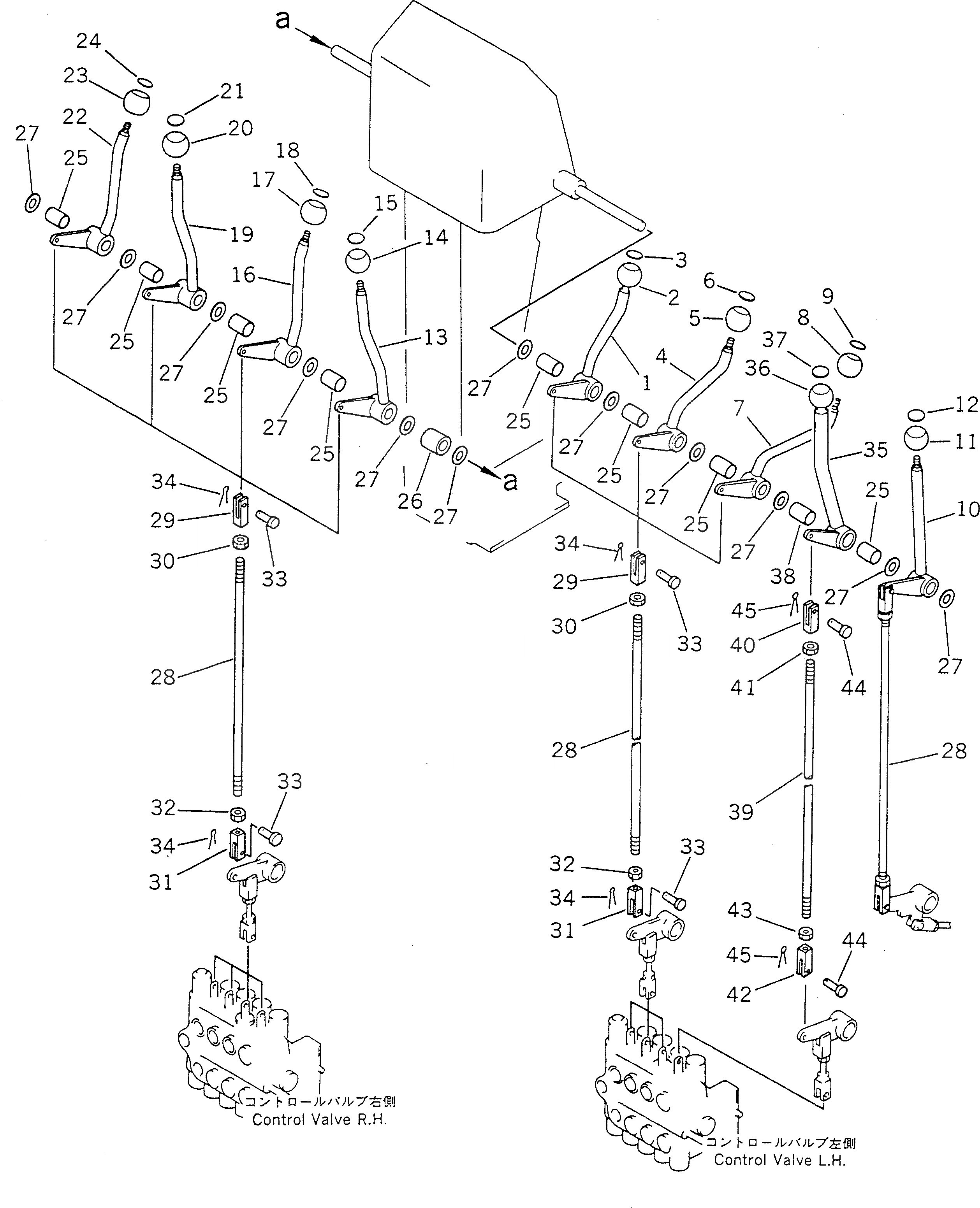 Схема запчастей Komatsu GD705A-4 - ГИДРАВЛ РЫЧАГ УПРАВЛ-Я (/) (ДЛЯ КИТАЙ №-) СИСТЕМА УПРАВЛЕНИЯ