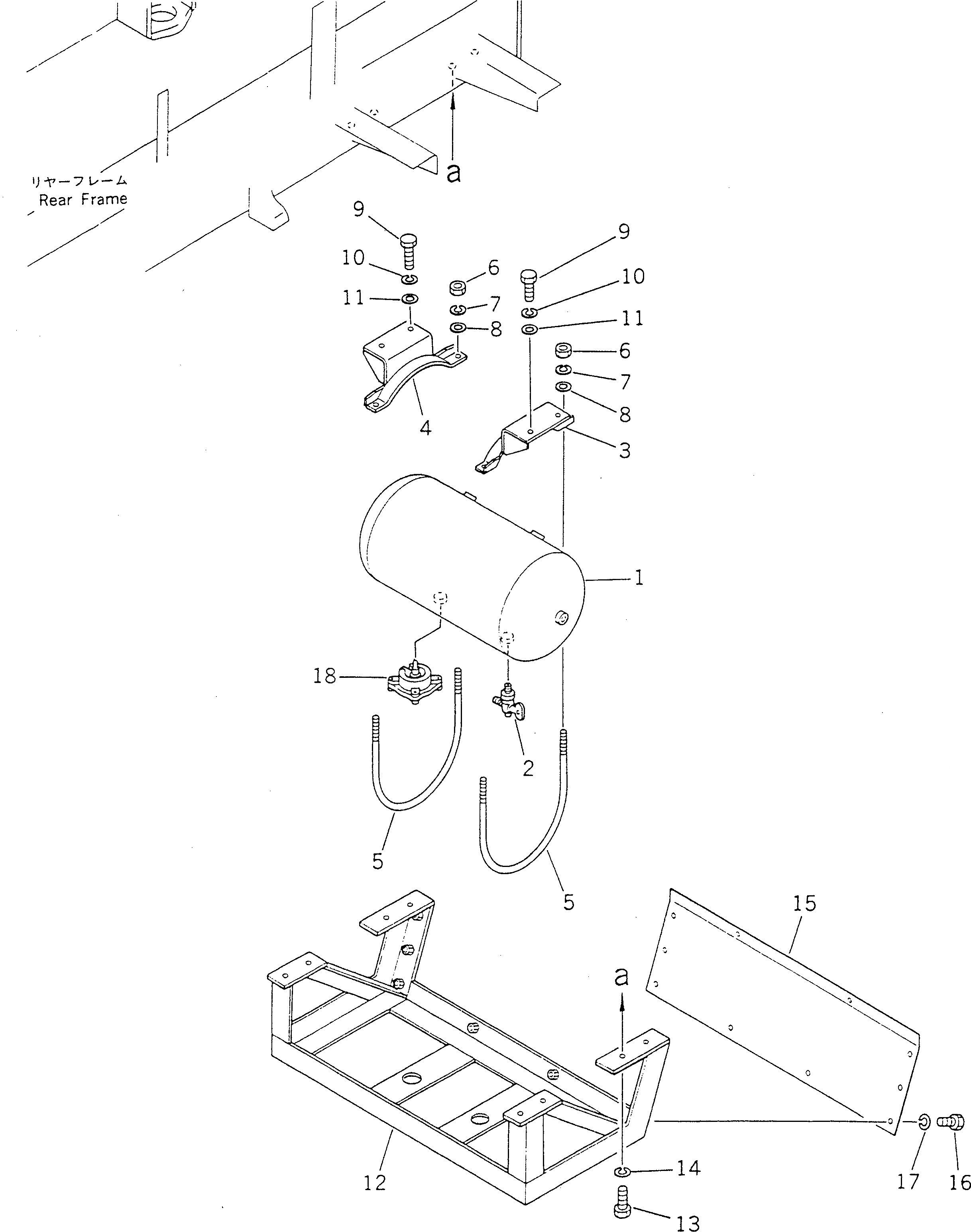 Схема запчастей Komatsu GD705A-4 - ВОЗД. БАЛЛОН И КРЕПЛЕНИЕ (ДЛЯ КИТАЙ №-) СИСТЕМА УПРАВЛЕНИЯ