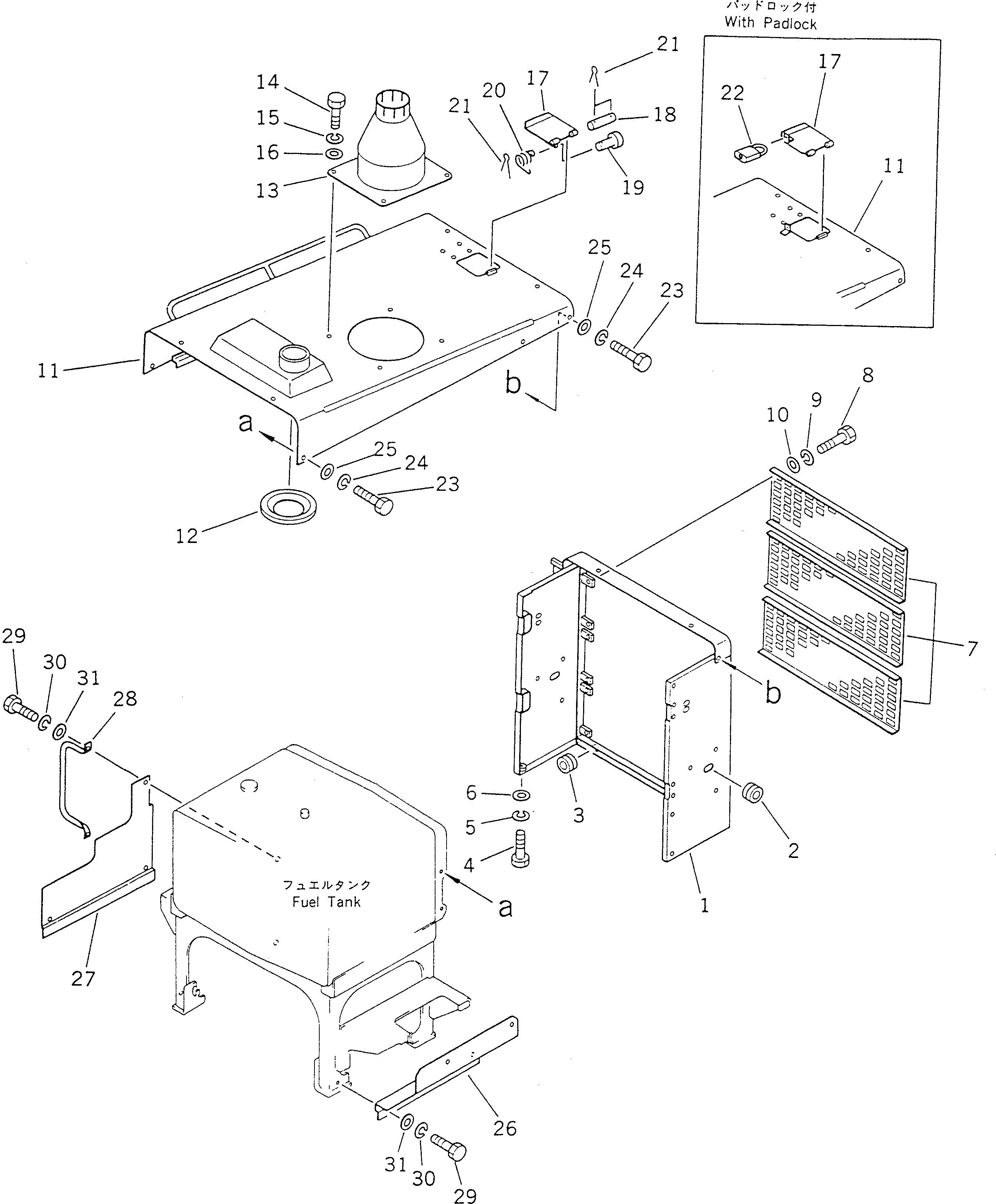 Схема запчастей Komatsu GD705A-4 - ЗАЩИТА РАДИАТОРА AND КАПОТ (ДЛЯ КИТАЙ №-) РАМА И ЧАСТИ КОРПУСА