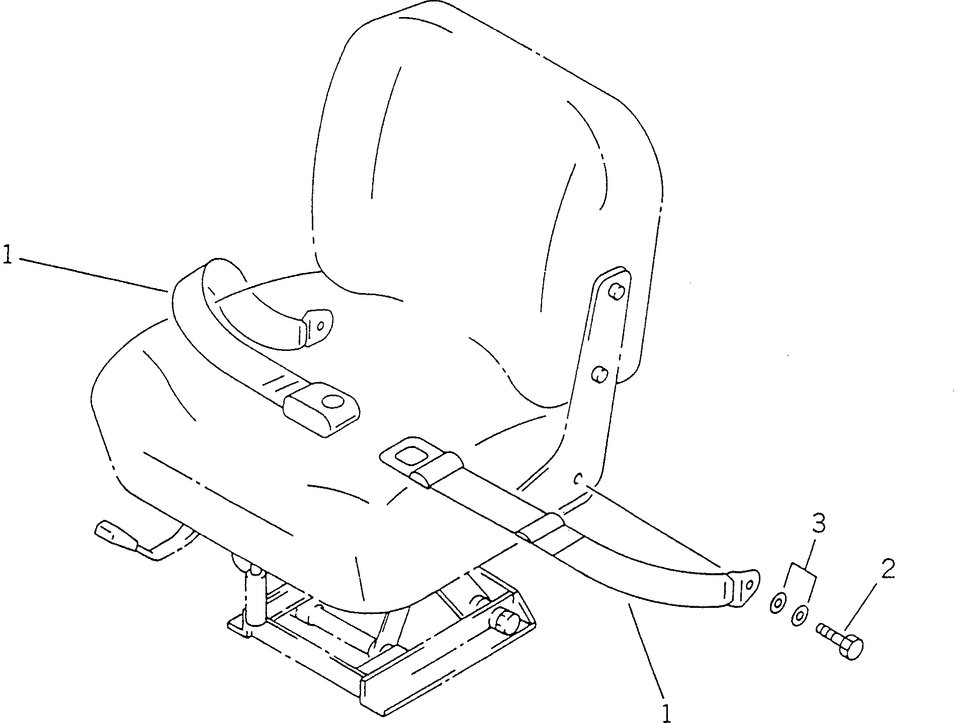 Схема запчастей Komatsu GD705A-4 - РЕМЕНЬ БЕЗОПАСТН. (ДЛЯ РОССИЯ №97-)(№97-) РАМА И ЧАСТИ КОРПУСА