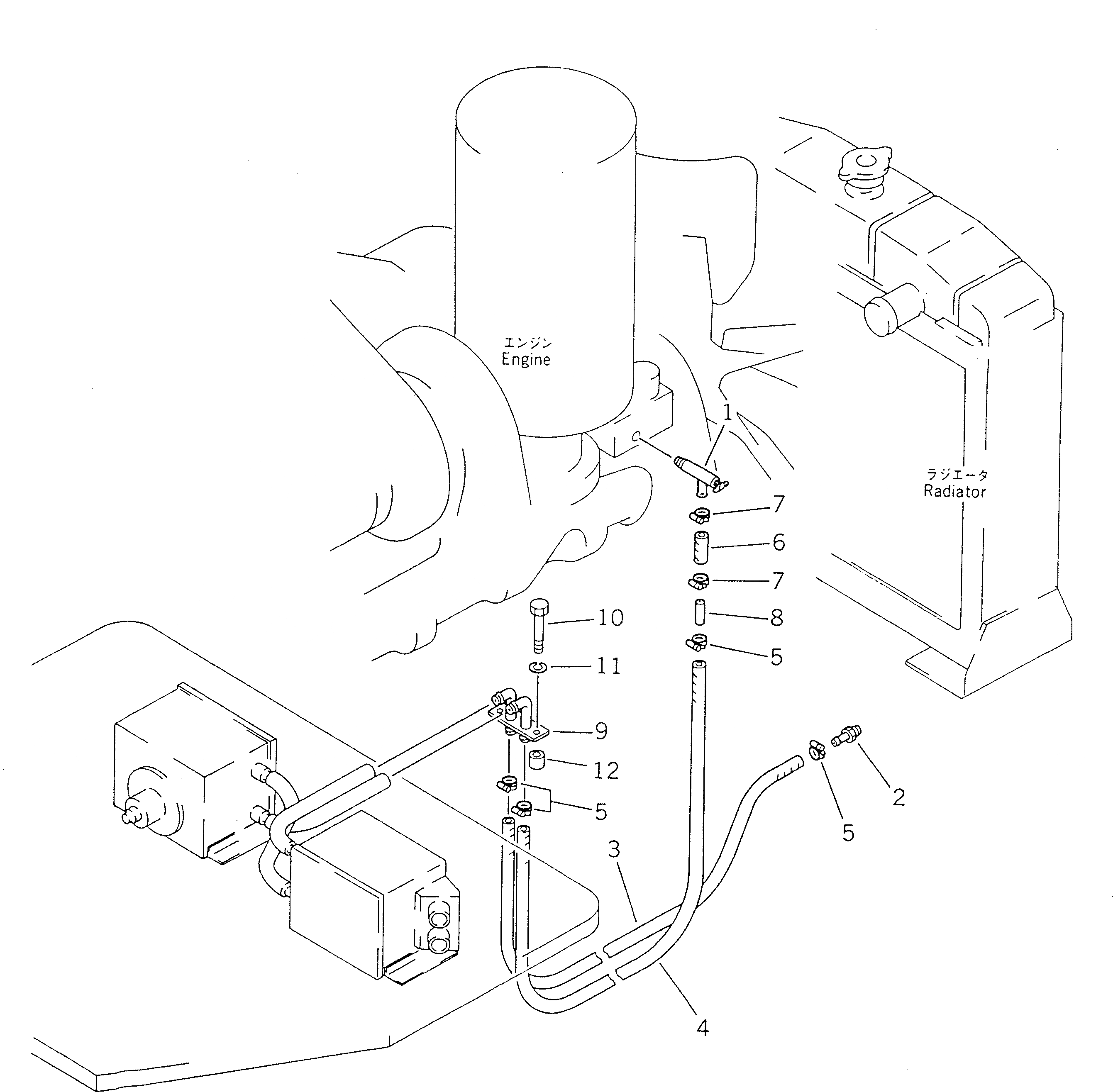 Схема запчастей Komatsu GD705A-4 - ОБОГРЕВАТЕЛЬ. (/) (ДЛЯ КИТАЙ №-) РАМА И ЧАСТИ КОРПУСА